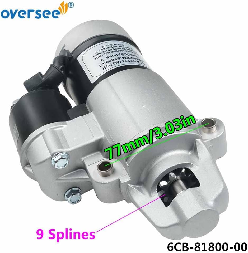 6CB-81800-00 Starter Motor for Yamaha Outboard Motor 2T & 4T 115HP 200HP 225HP 250HP