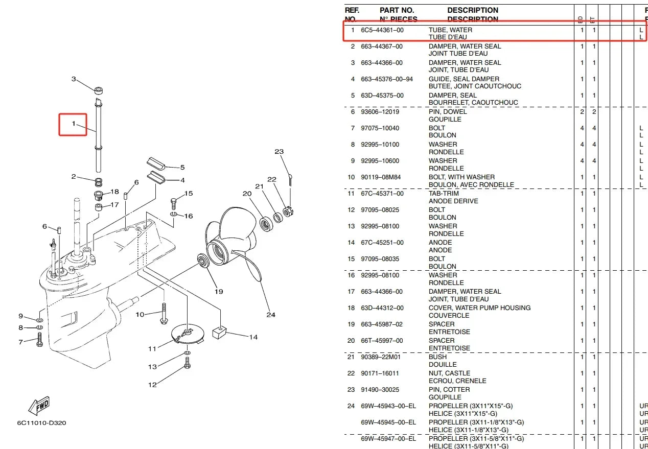 69W-42510 Steering Bracket Assy for Yamaha 2/4 Stroke 50HP 60HP Outboard Engine 69W-42510-01-4D