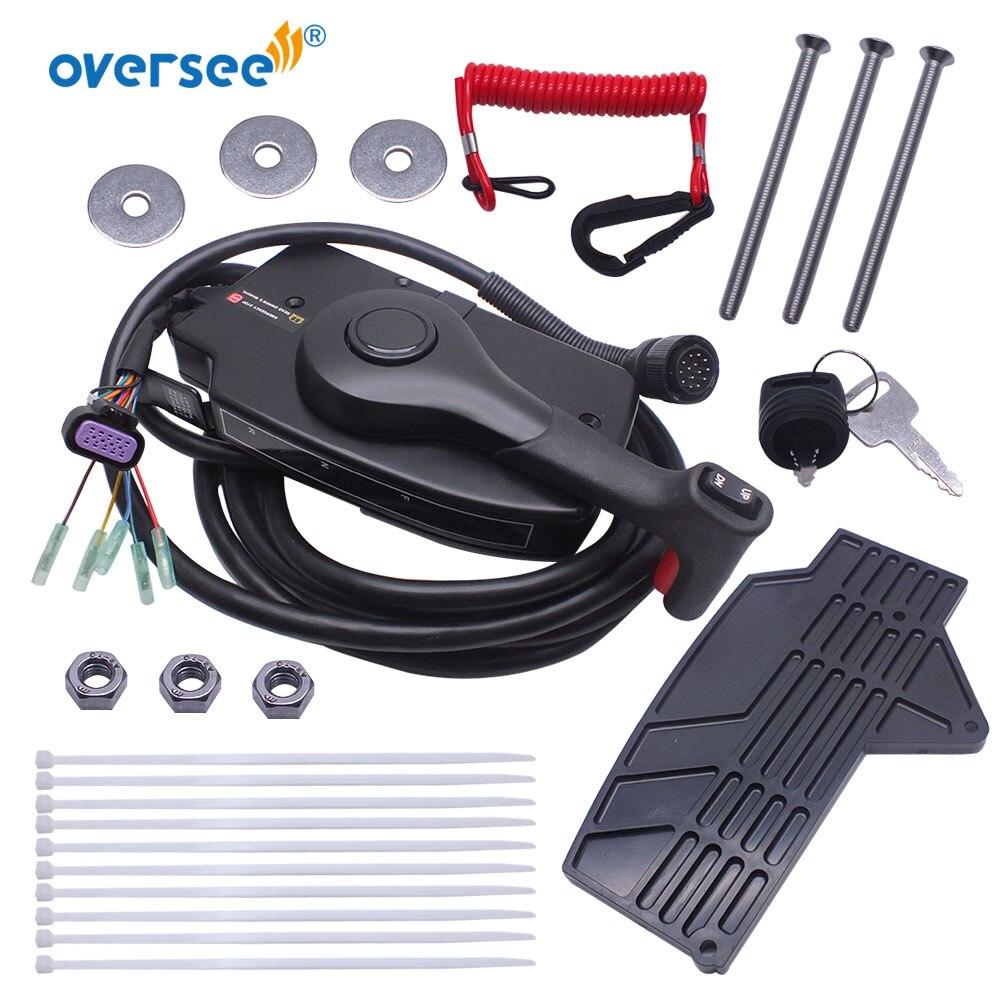881170A13 Remote Control Box With 14 Pin 15FT Cable Side Mount For Mercury Outboard Engine | oversee marine