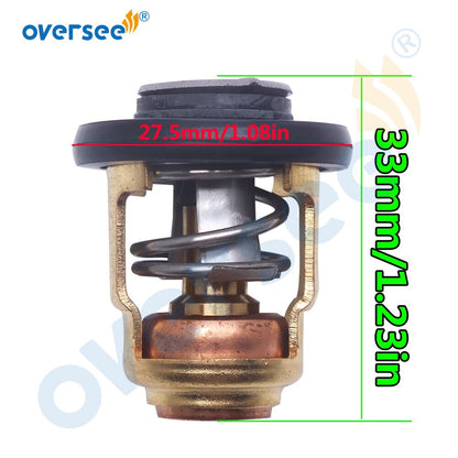 50 Degree Thermostat 6E5-12411-01, 676-12414-A0 Gasket, 676-12413-00-1S Cover Set for Yamaha 40hp 2-Stroke Outboard Motor